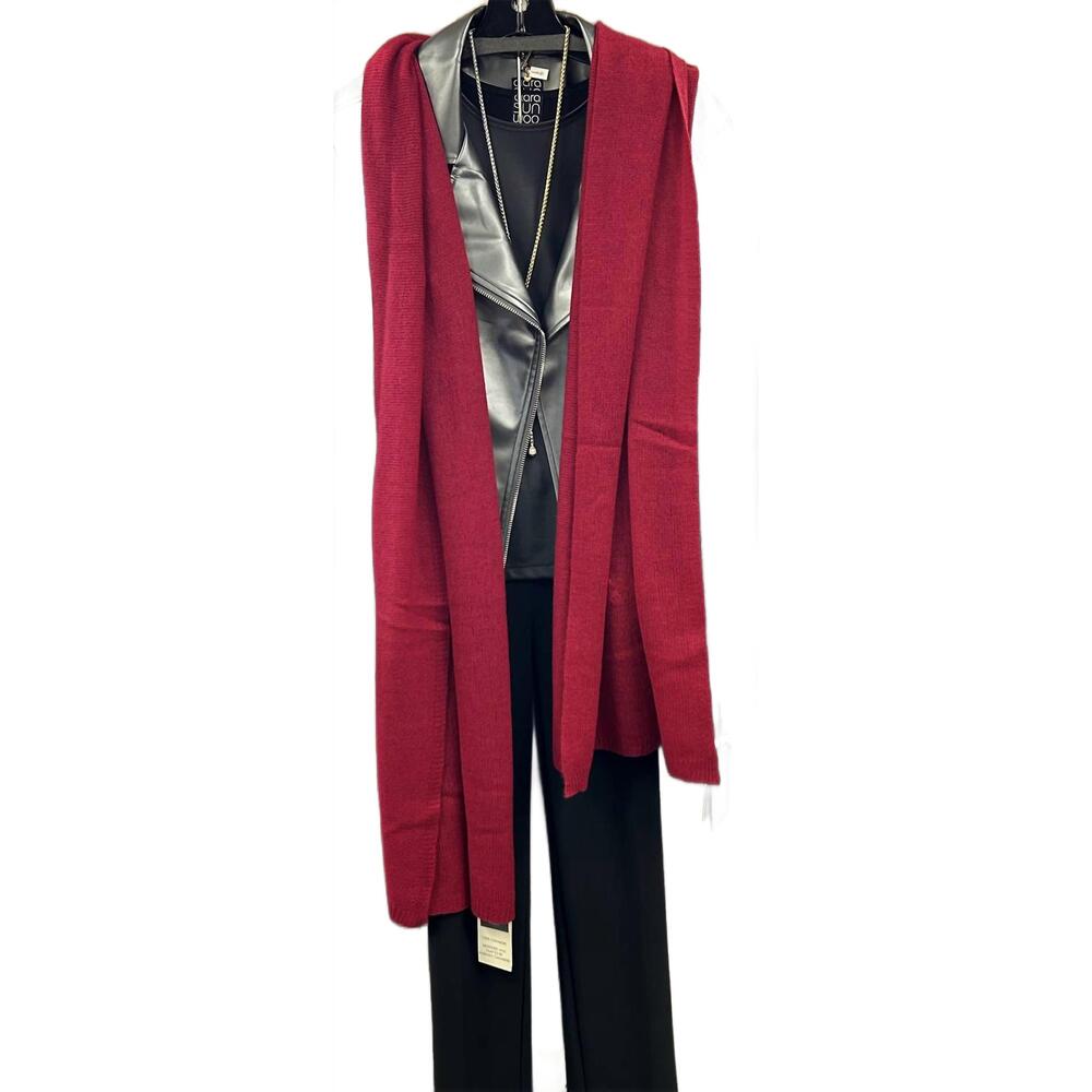 NEW ALASHAN CASHMERE women's cashmere essential scarf in red velvet